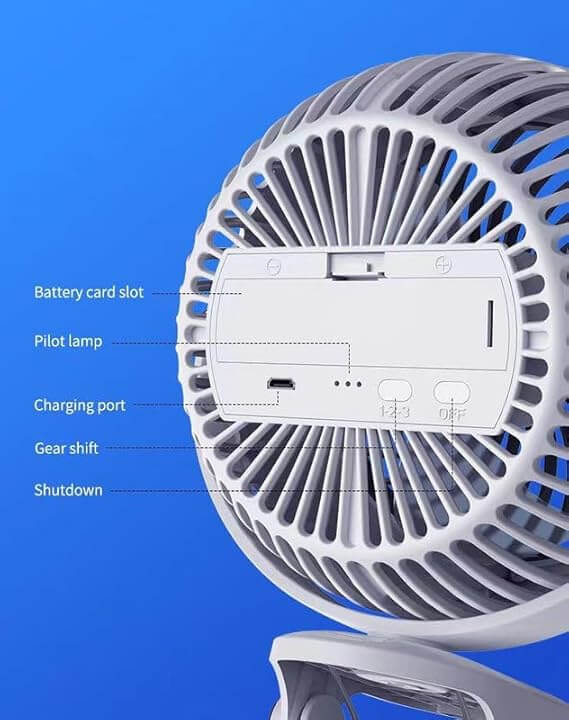 Table Fan – Versatile Portable Desk Fan with Auto Oscillation.