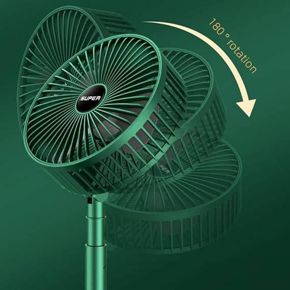 Small Desk Fan – Foldable Fan with Adjustable Height and 3 Wind Speeds.