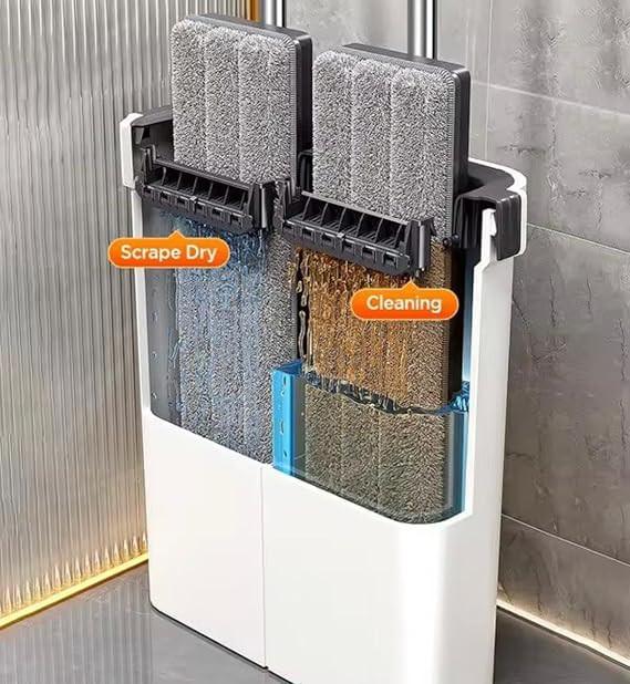Flat Mop with Bucket 360° Spin Cleaning System 2 Microfiber Refills.