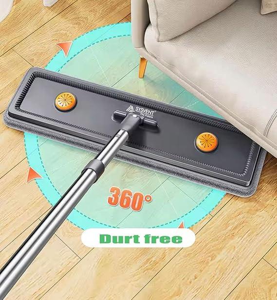 Flat Mop with Bucket 360° Spin Cleaning System 2 Microfiber Refills.