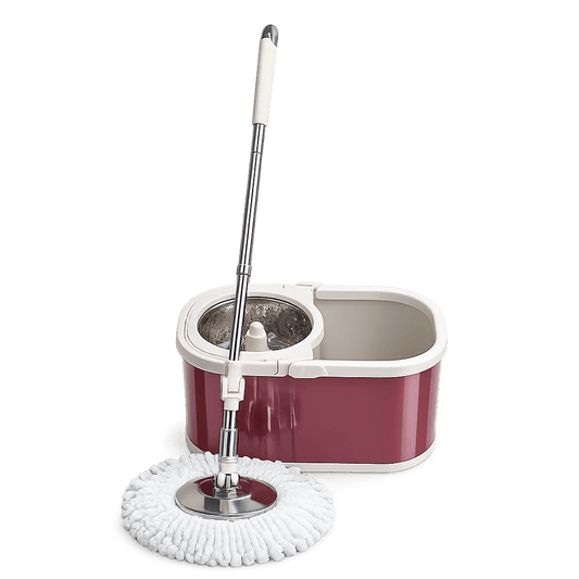Cleaning Mop with Stainless Steel Handle 360° Spin Bucket Set