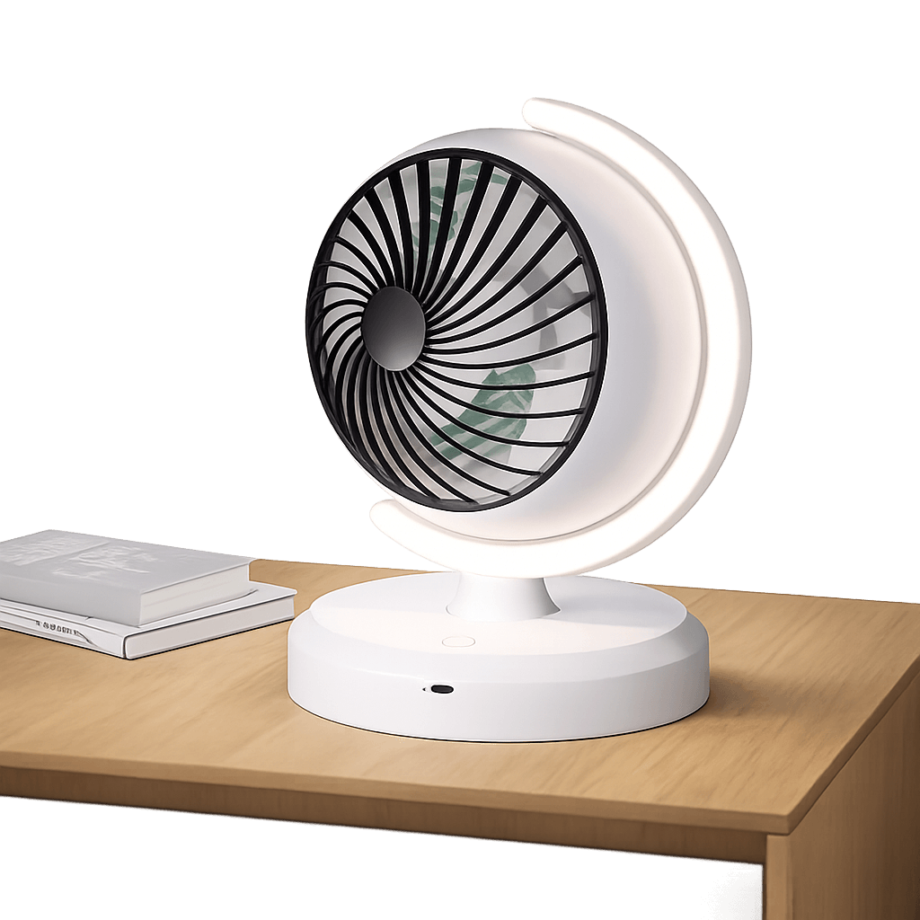 Fan with Light Portable Mini Air Circulator for Home & Office