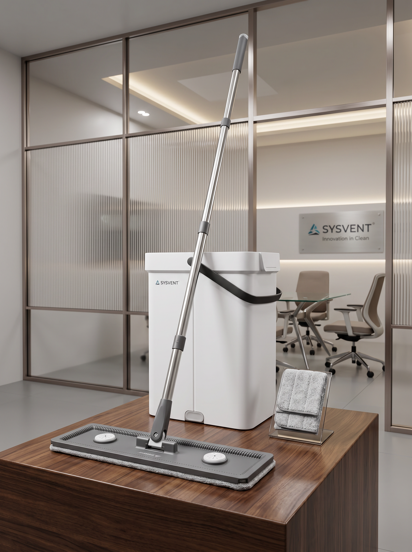 Flat Mop with Bucket 360° Spin Cleaning System 2 Microfiber Refills.