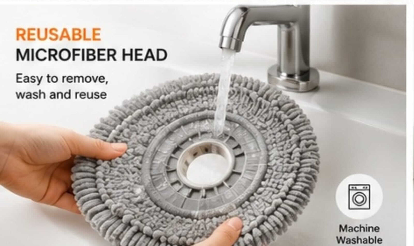 360° Spin Mop Bucket Set with Microfiber Head | Floor Cleaning Mop for Home | Self-Wringing Mop.