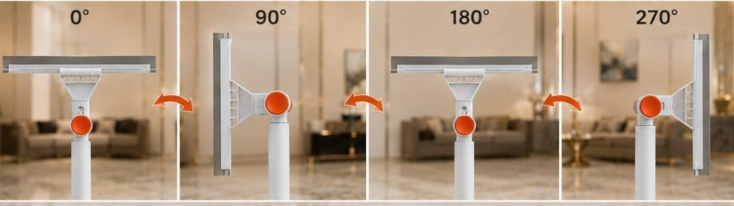 Flat Floor Cleaning Mop with 360° Rotating Head & Dual-Sided Microfiber Pad