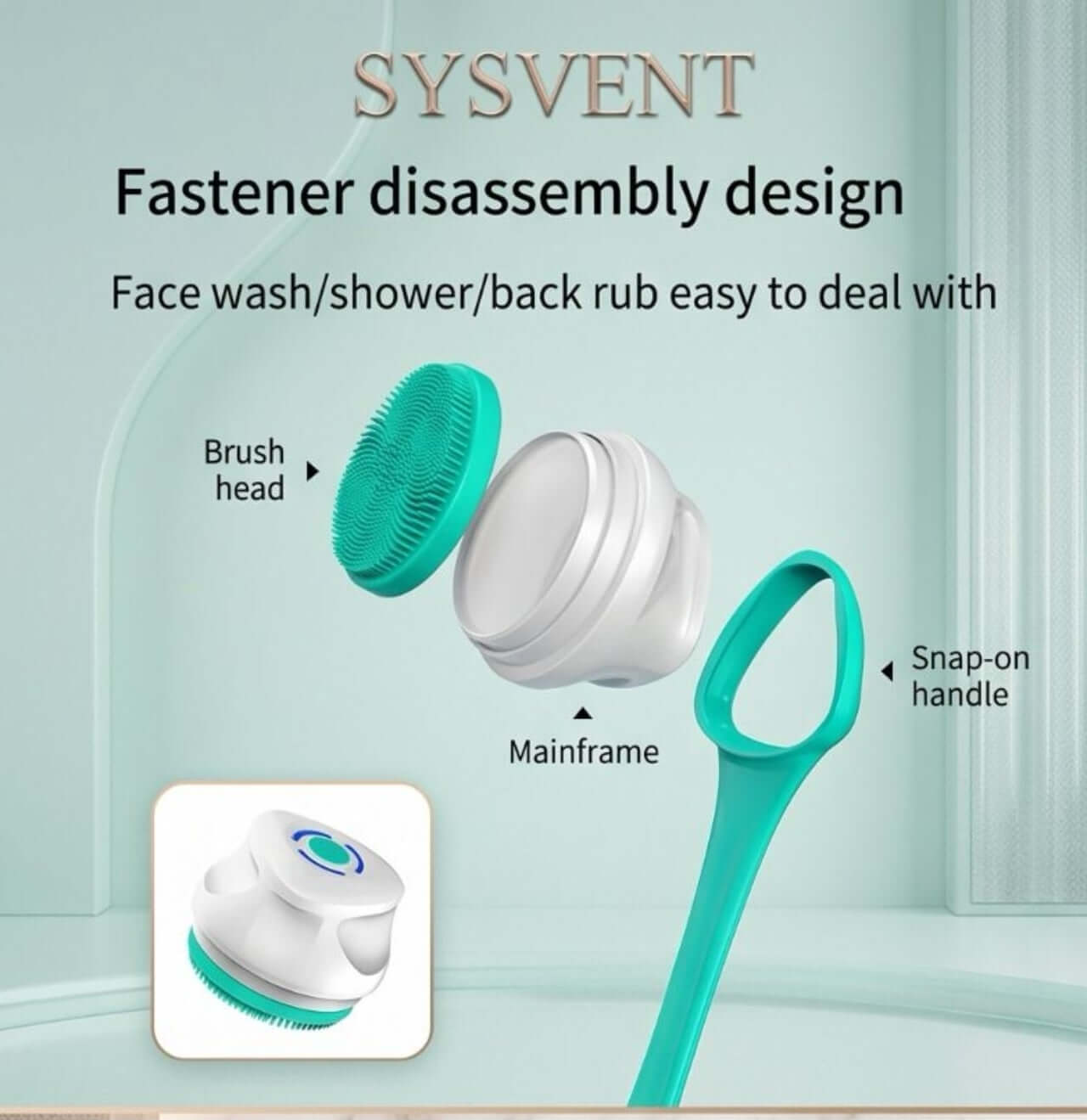 Electric Bath Brush Rechargeable Back Washer.