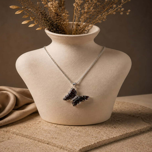 Black Butterfly Pendant Necklace for females Ideal for Special Occasions & Gifts